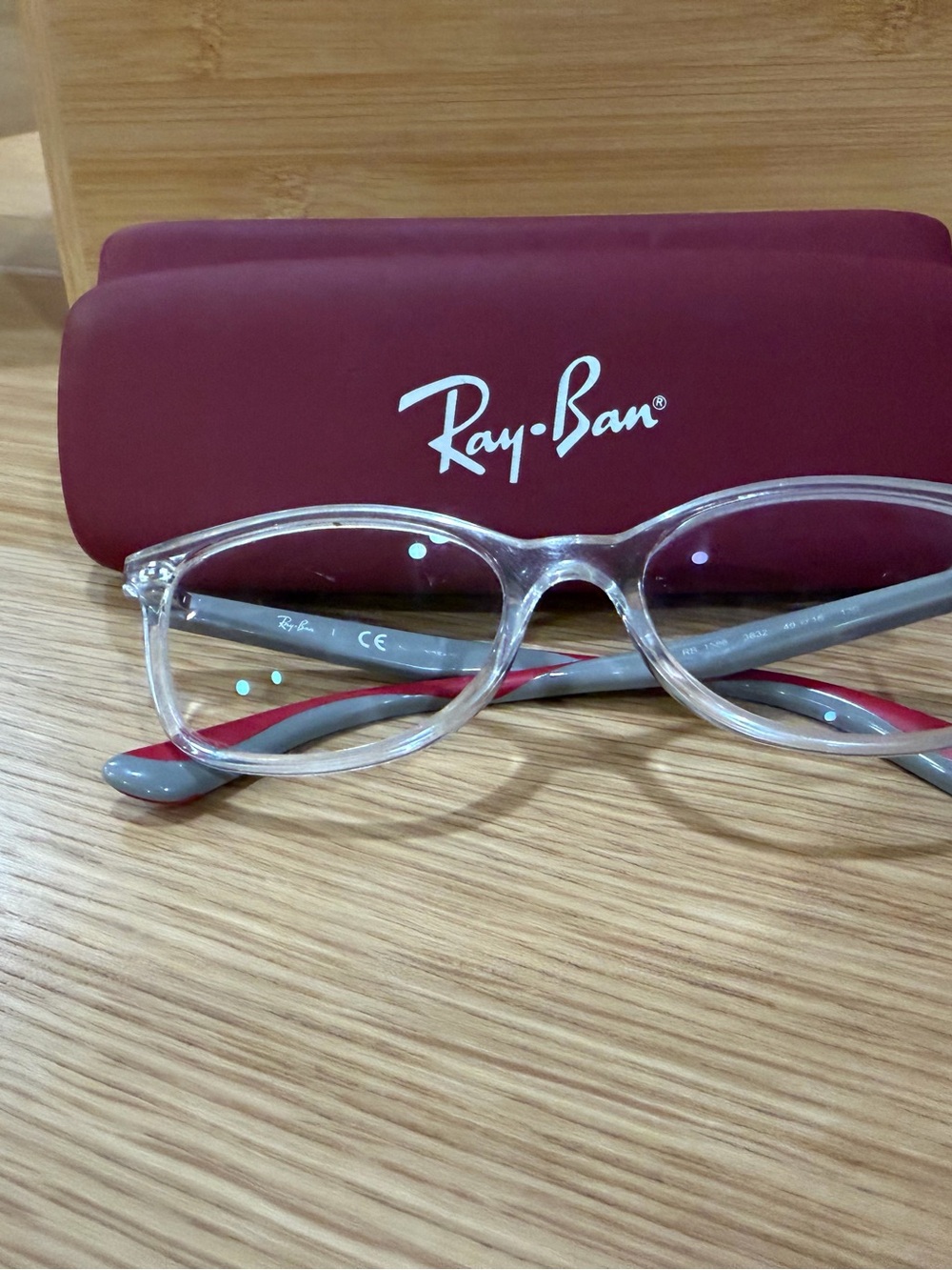 Ray-Ban Junior RB1586 Clear Gray Pink Eyeglass Frames